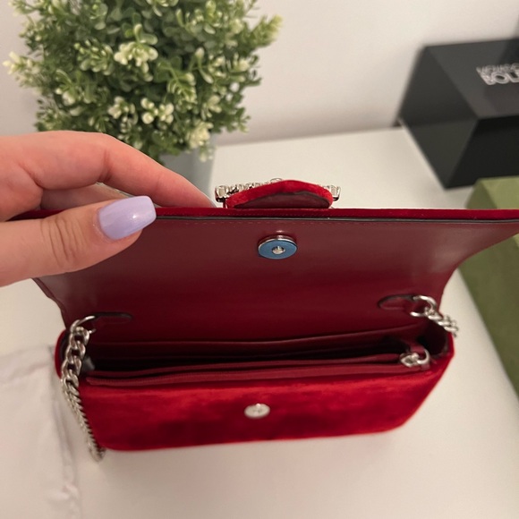 Jimmy Choo Sheri red velvet purse - Picture 4 of 6